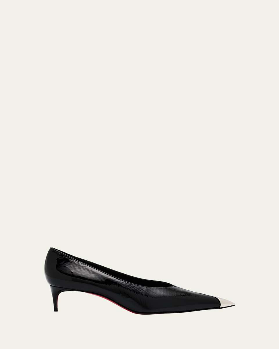 Katissima Metal Cap-Toe Leather Pumps